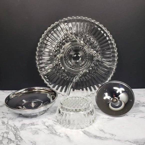 Kromex Lazy Susan Serving Set Vintage - Picture 5 of 6